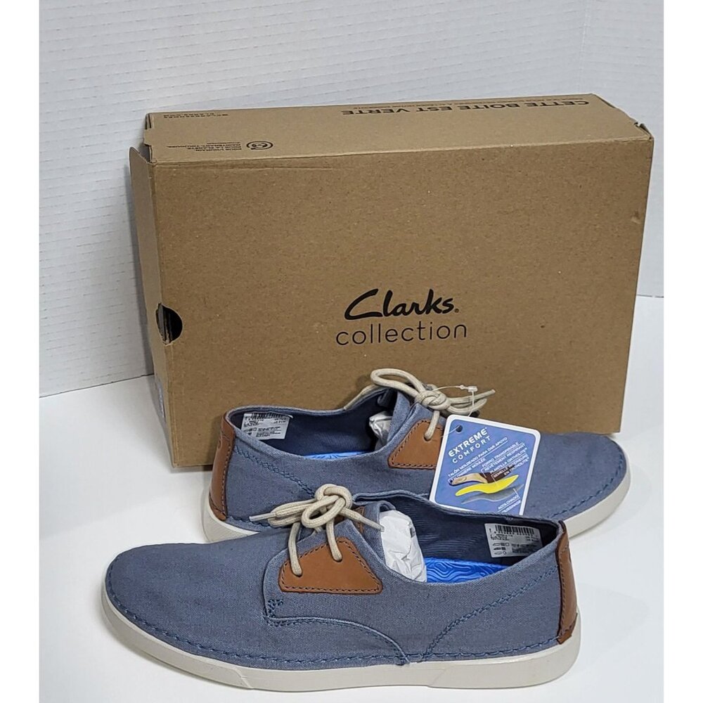 Clarks Gereld Tie Blue Mens Casual Shoes Size 8.5 - Picture 2 of 10